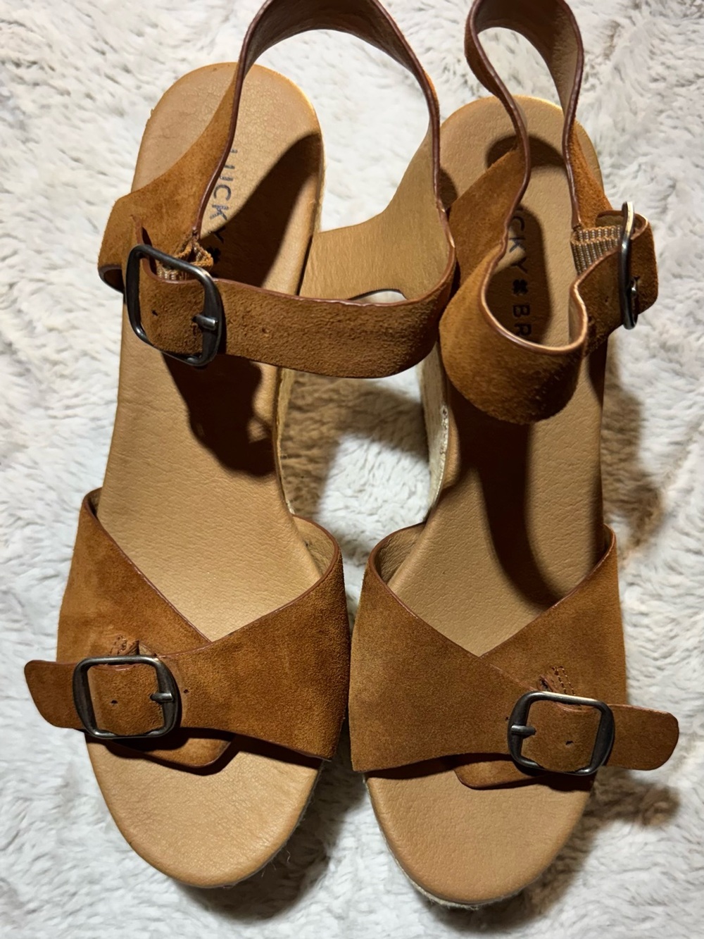 Lucky Brand LK-Neveah  Espadrille Wedge Sandals - Tan Women’s size 8 - Picture 3 of 10